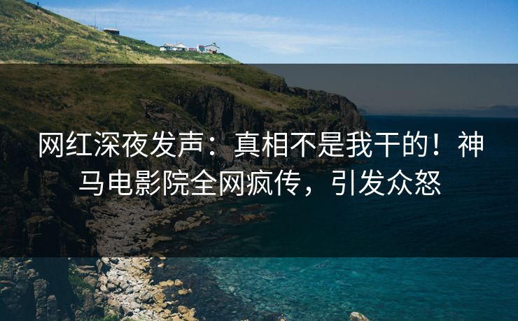 网红深夜发声：真相不是我干的！神马电影院全网疯传，引发众怒