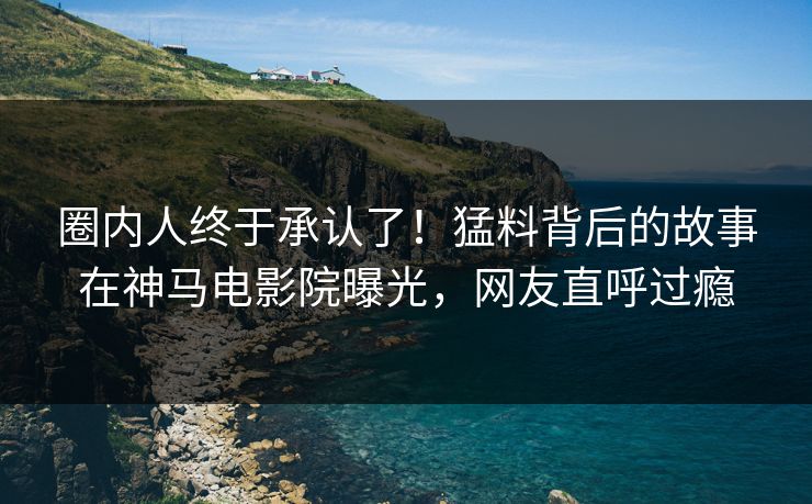 圈内人终于承认了！猛料背后的故事在神马电影院曝光，网友直呼过瘾